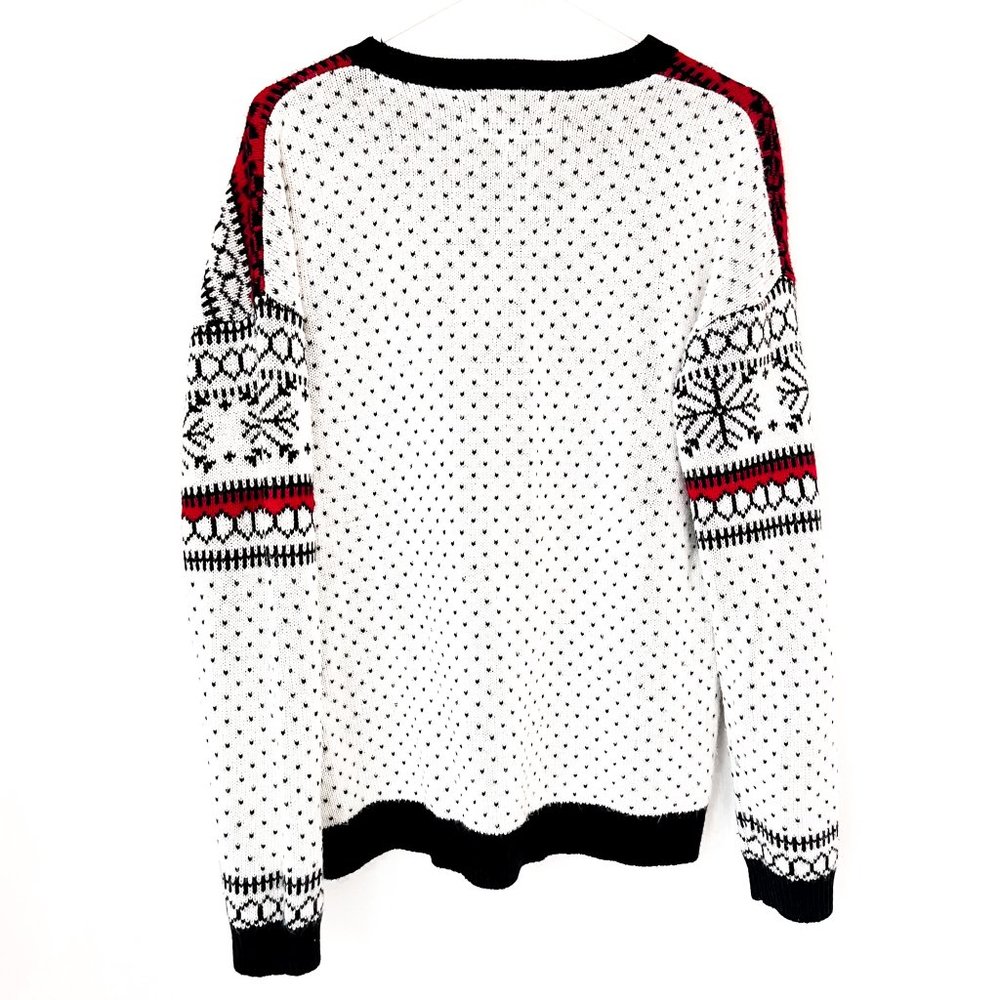 vintage christmas reindeer snowflake sweater L - Picture 3 of 4